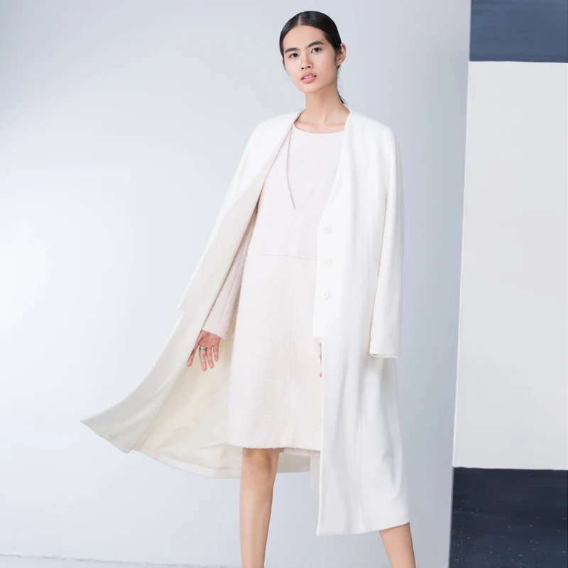Asymétrique white Mélanges Redéfinir 2018 Coa Red Casual De La Woolen Plus Laine cou Longue Veste Blue Lâche Manteau Solide Amii Femmes Coat V navy Coat Taille Fentes D'hiver df8gYUqw