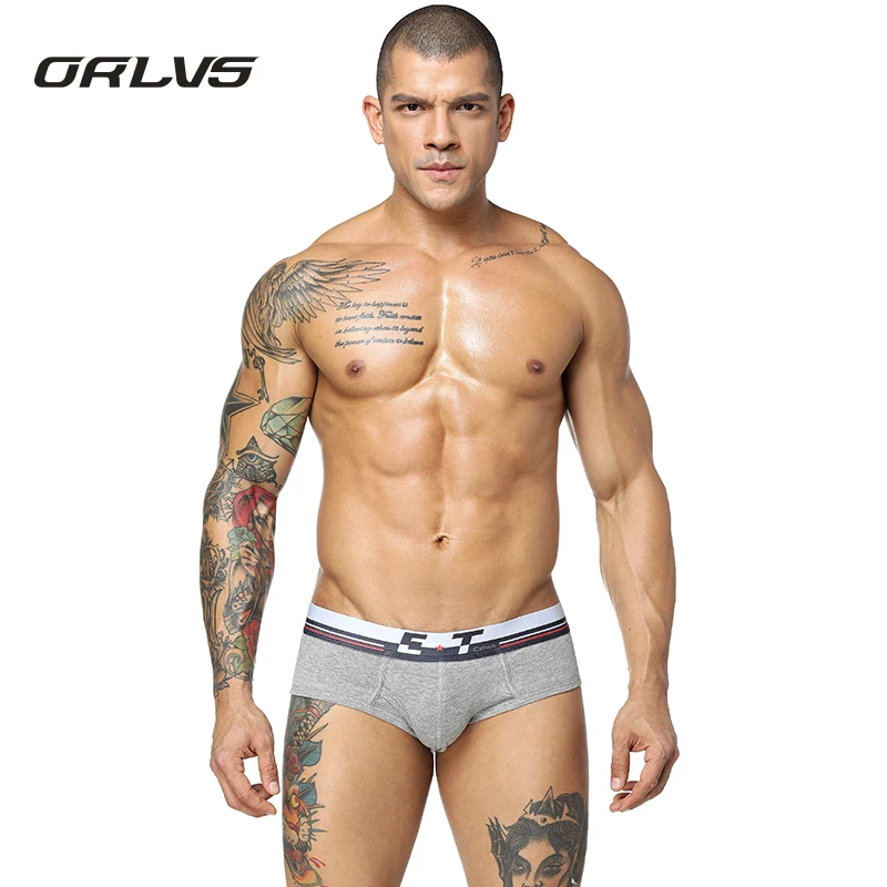 Orlvs Новый стиль новый бренд хлопок с низкой талией Sexy Для мужчин Нижнее Бельё для