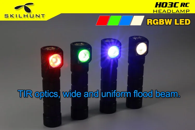 Skilhunt H03C RC/rojo/Verde/azul/blanco Multi-Colores LED linterna del faro - 4
