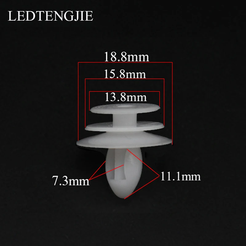 

LEDTENGJIE 100 pcs Nylon Car Fastener Clip YT-1198 Car Cover Clip for Toyota Auto Repair Parts