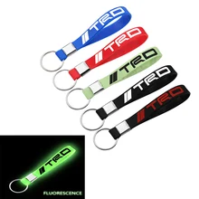 1 шт. для автомобильного стайлинга светящийся силиконовый эмблема значок автомобильный брелок для ключей для Toyota TRD Автомобильные аксессуары автомобильный Стайлинг