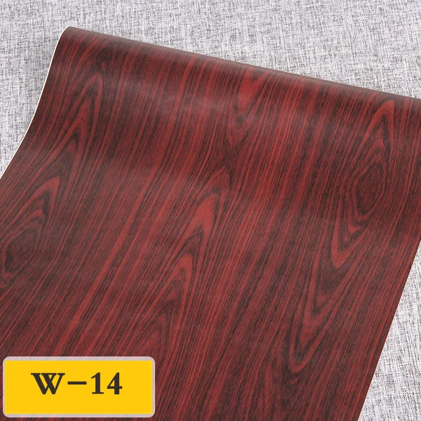 Самоклеющиеся деревянные обои ПВХ водонепроницаемый стикер для стен мебель виниловая декоративная пленка деревянный стиль домашний декор обои - Цвет: W-14