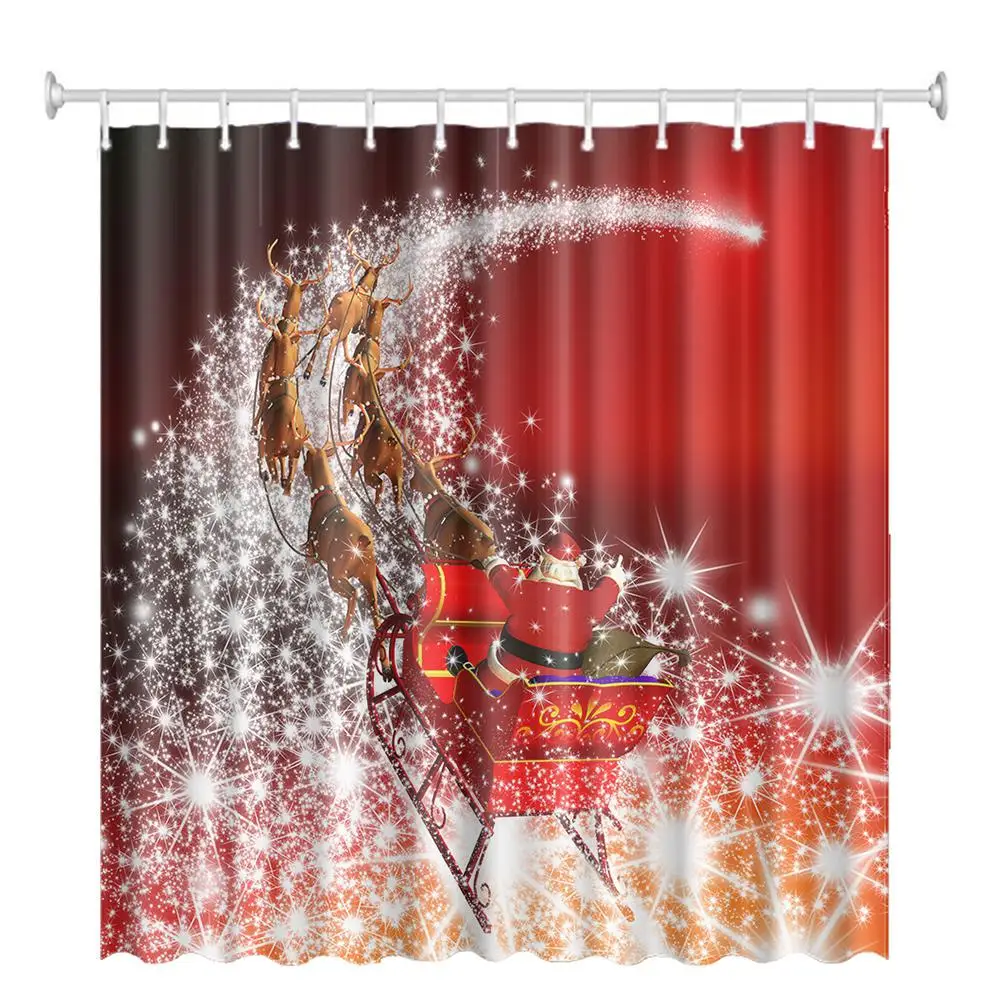 Рождественская серия занавеска для душа с принтом Водонепроницаемая ванная душевая Ванна занавеска 3D полиэстер моющаяся занавеска для душа экран