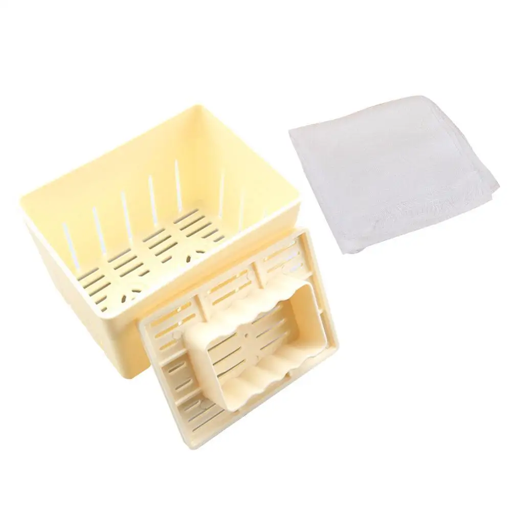 New DIY Plastic Homemade Tofu Maker Press Mold Kit Tofu Making Machine Set Soy Pressing Mould with Cheese Cloth Cuisine