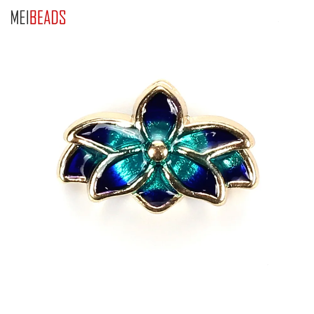 

MEIBEADS Vintage Zinc Alloy Painting Lotus Flower Spacer Beads For Bracelet & Necklace Jewelry Hand Making Accessories EY5050