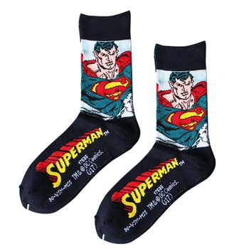 

Wholesale 12 pairs Superman Returns Cosplay socks Flash cartoon style DC Knee-High casual personality socks funny unisex student