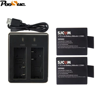 

4k sj9000 battery+USB mini Dual charger for SJCAM 5000 wifi SJ5000 SJ5000X SJ8000 SJ7000 M10 Explorer Eken H9 H8 4k camera