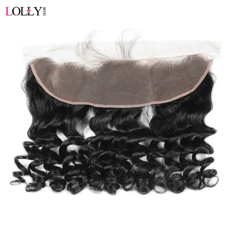 

Lolly Malaysian Loose Wave Lace Frontal 8-20 inch Ear to Ear Frontal Closure Non Remy Pre Plucked Human Hair Frontal Free Part
