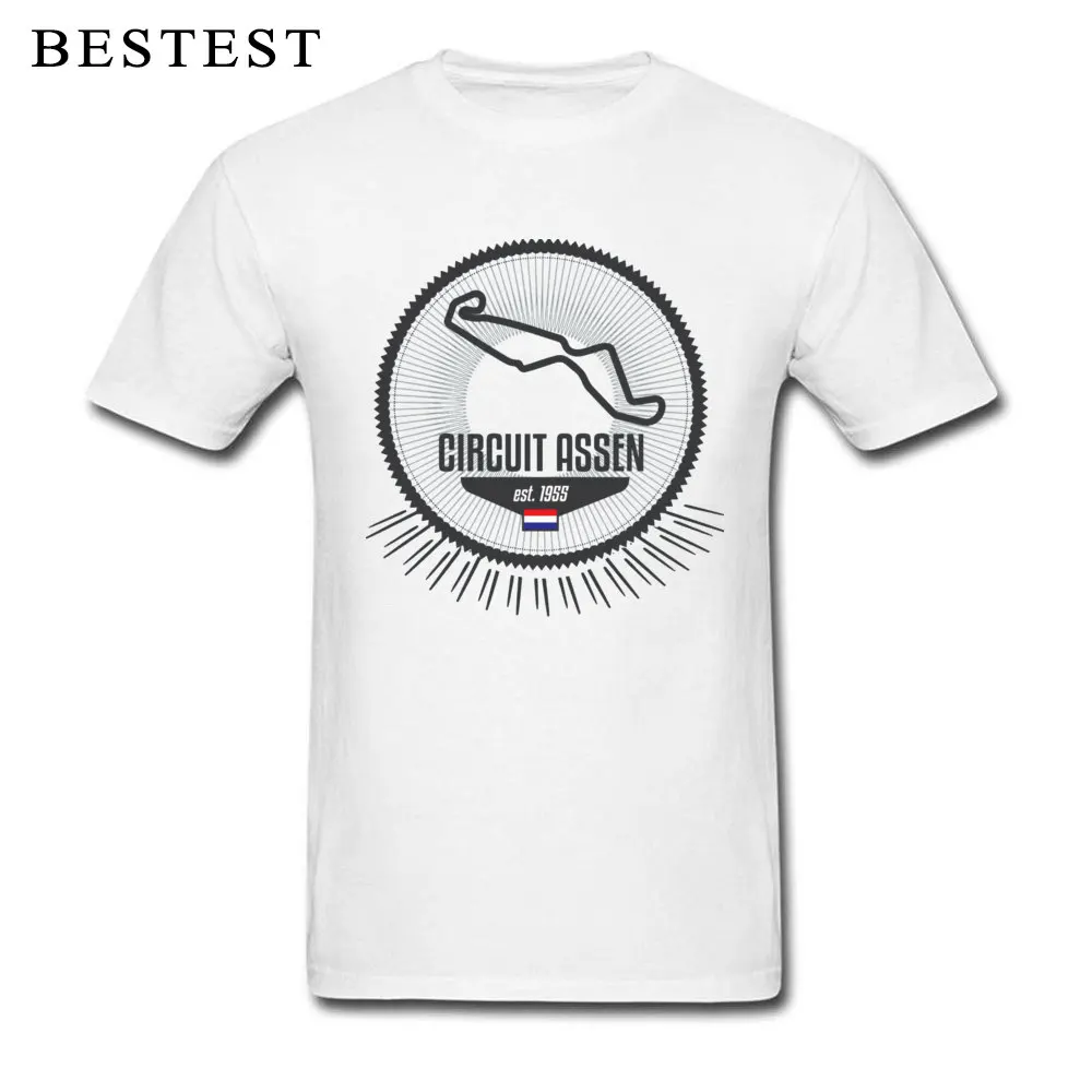 Assen Circuit 12595 Short Sleeve Tops T Shirt Crew Neck 100% Cotton Youth T Shirt Simple Style T Shirts Classic Assen Circuit 12595 white