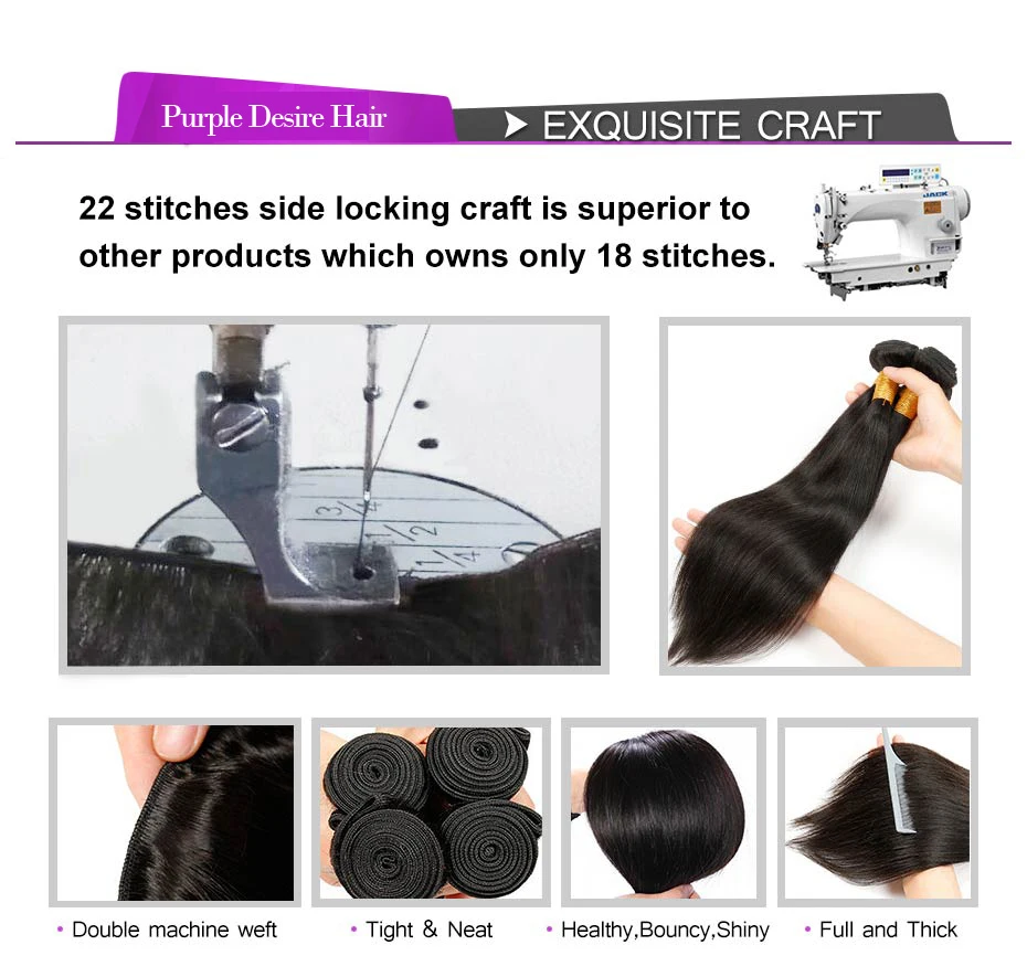 Brazilian Straight Hair 100% Human Hair Weave Bundles 8-30 Inch Natural Black Color Non Remy Hair Extensions for Women