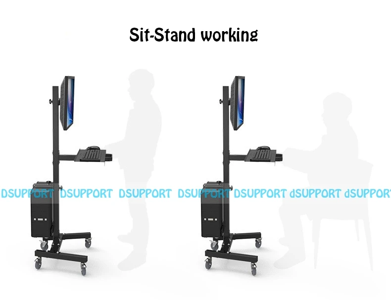 Передвижная сидячая стойка настольная рабочая станция тв крепление PS стенд тележка для медицинского оборудования компьютер хост клавиатура Держатель Кронштейн