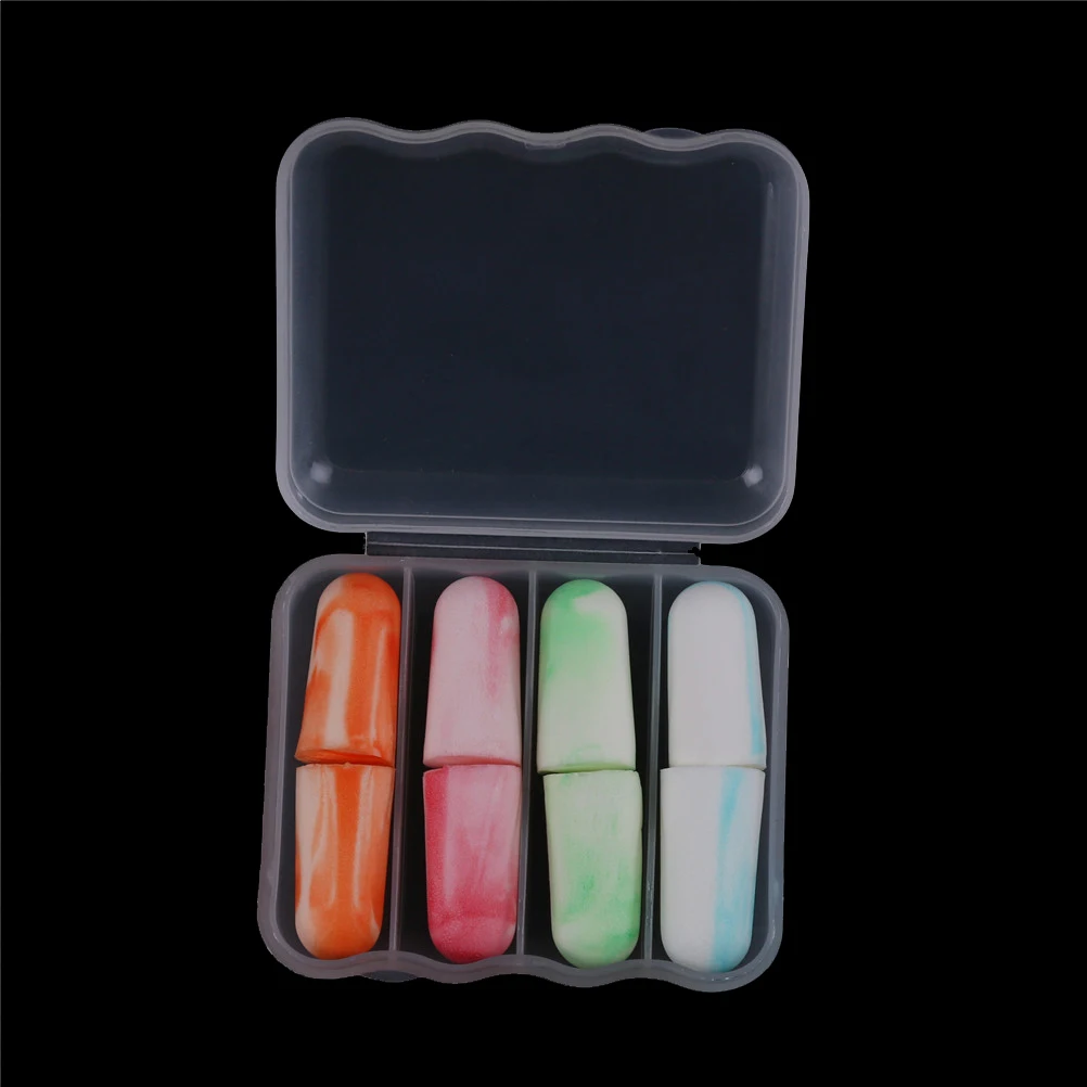 4Pair Soft Foam Ear Plugs Sleep Noise Prevention Earplugs Sleeping Noise Reduction Hearing Protection Color Random