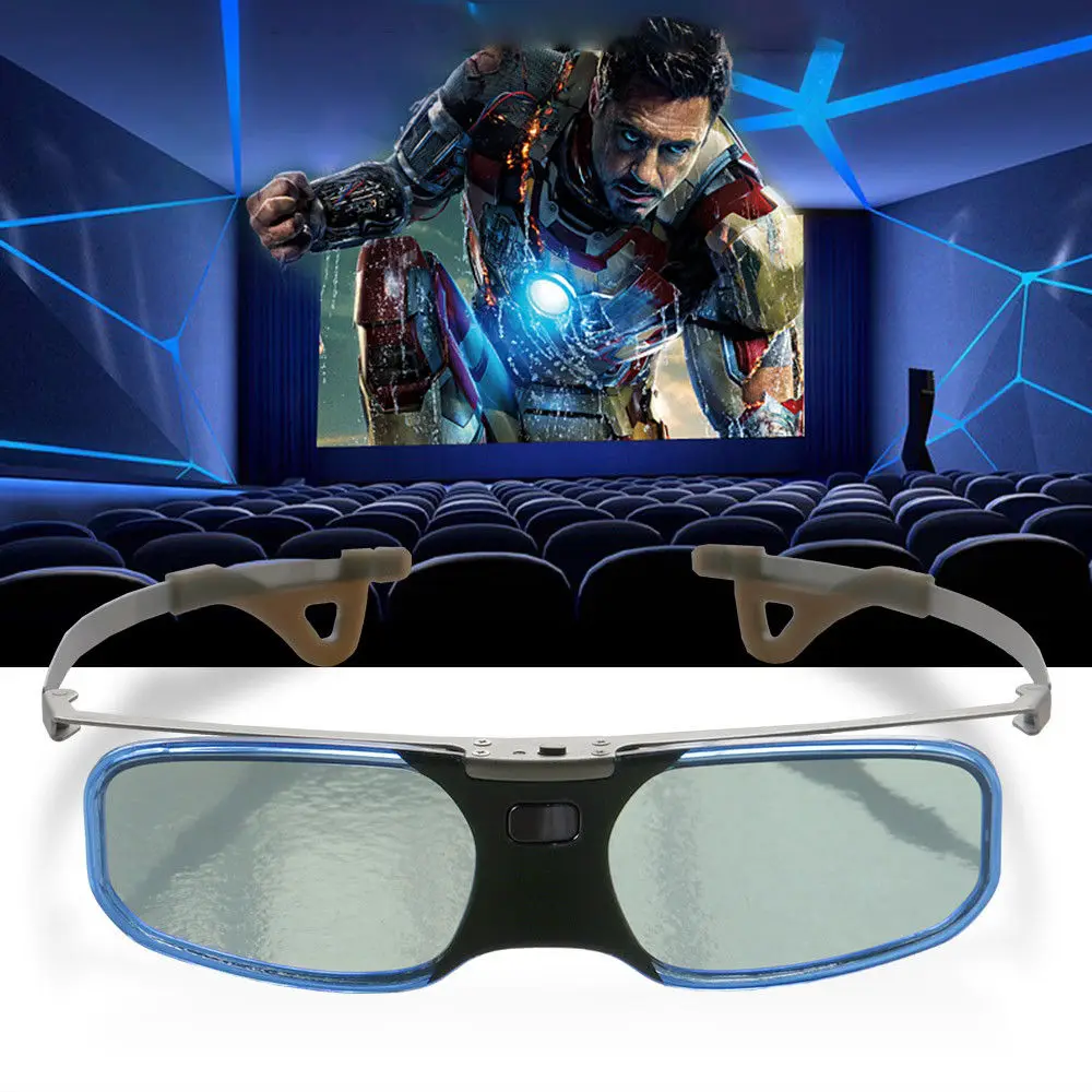 Blue Active Shutter 3D Glasses USB Rechargeable Bluetooth For EPSON