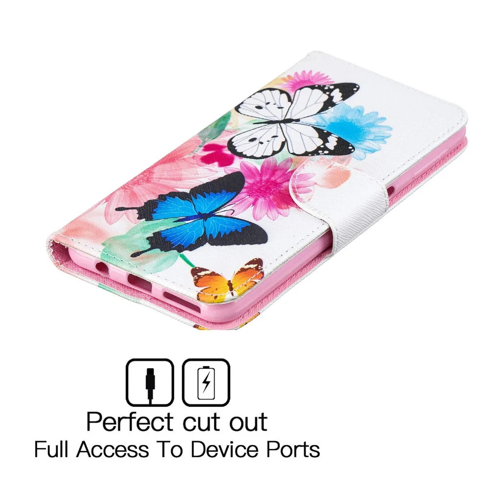 Folio Patterned PU Leather Flip Wallet Phone Case Cover For Samsung A7 2018 A750 J4 J6 Plus 2018 Stand Luxury Leather Capa Coque (2)