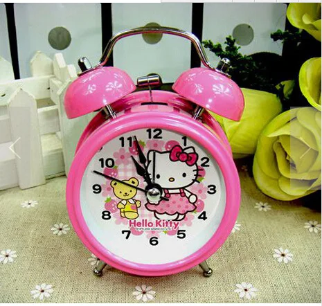 Новый милый светящийся будильник Hello Kitty оригинальные настольные часы для детей