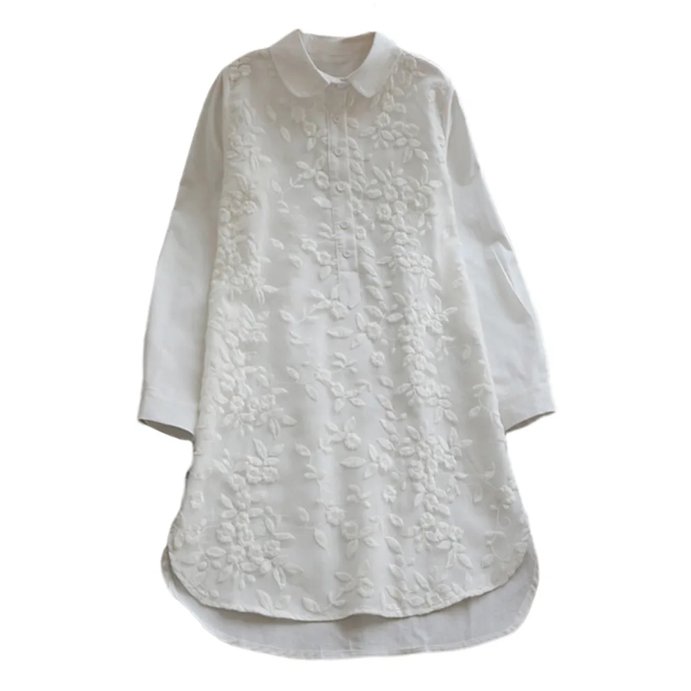

Women Blouses Casual Solid Tunic Top Blouse Shirt Button Up Mini harajuku Floral Long Shirts Women ropa de mujer 2019 blusas