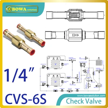 

1/4" Check Valve with solder connection be used in liquid, suction and hot gas lines in HVAC for replace Danfoss NRVH valves