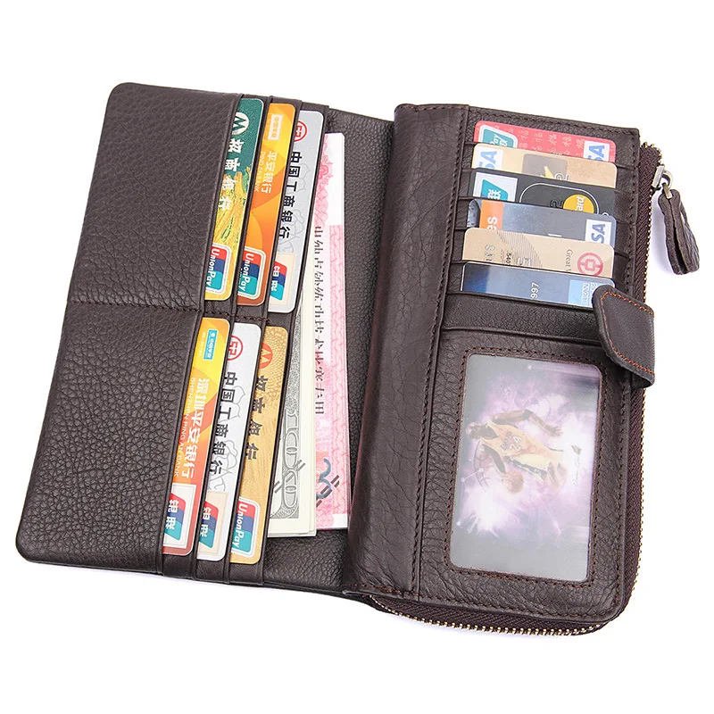 Цена Длинный мужской кошелек из натуральной кожи кошельки кожаные