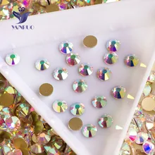 YANRUO 2058NoHF kristal AB taklidi Flatback olmayan düzeltme cam kristaller taşlar Nail Art Rhinestones giysi için el sanatları takı