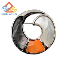 Ladies Fashion Metal Jewelry Brooch Alloy Brooch and Pin for Irregular Shells Dress Accessories Free Shipping