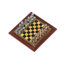 Gmarty деревянные классические цинковые литые шахматы штук шахматная доска Набор для игры в шахматы с королем игры на открытом воздухе шахматы
