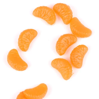 

10PCS Mini Orange Petals Resin Plasticine Slime Beads Accessories Making Supplies For DIY Craft Simulation food Slime Charms