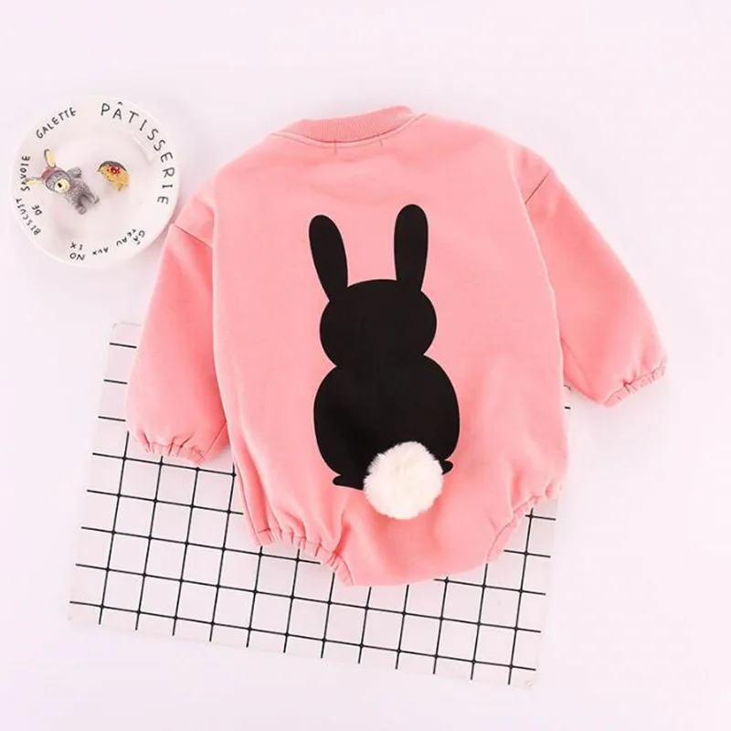 

Cute Baby Bunny Romper Long Sleeve Winter/Spring Warm Infant Kids Rabbit Cartoon Costumes Newborn Boys Girls Jumpsuit Clothes