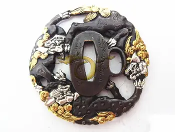 

High Quallty Brass Gilt Japanese katana Tsuba WAKIZASHI Sword Accessories-Horse