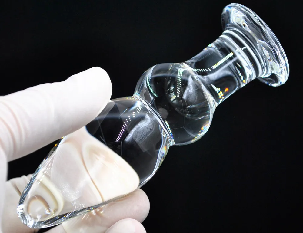 32mm Pyrex glass butt plug anal dildo crystal beads ball fake penis female masturbation male adult sex toys for women men gay 5