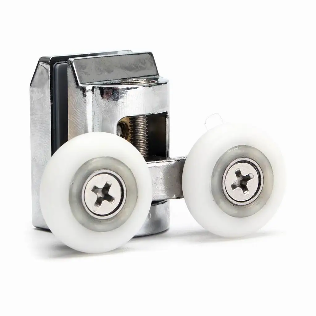2Pcs Double Sliding Shower Glass Door Upper Rollers Wheel Runners DIY 23mm