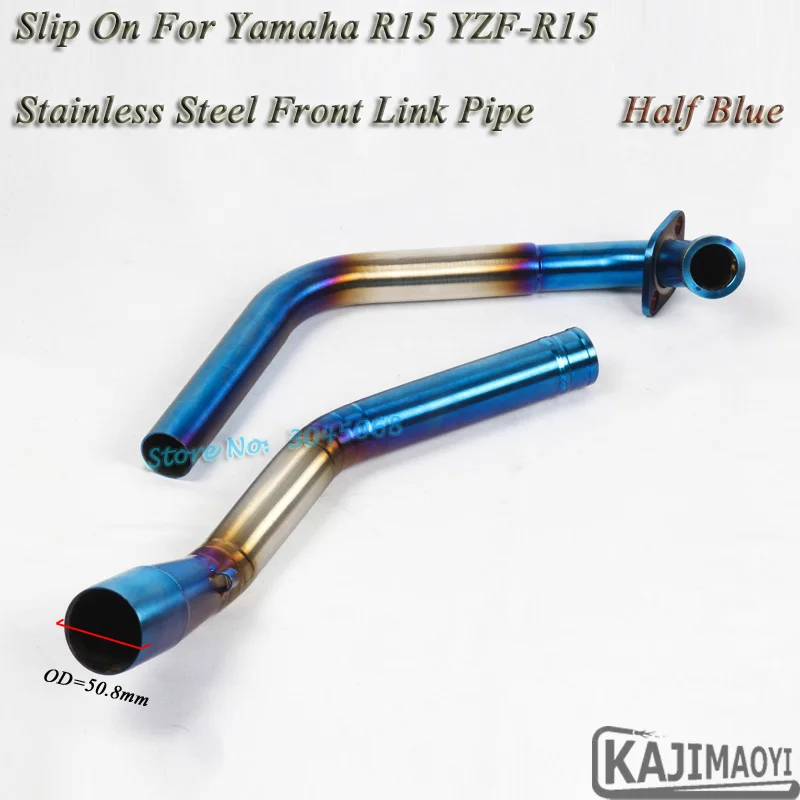 YZF-R15 motocicleta sistema completo de Escape modificado con frente tubo de enlace medio Slip-on para Yamaha R15 sin silenciador