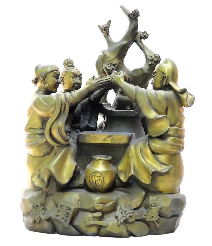 

China Bronze Three Countries Taoyuan Three Sworn Warrior Guanyu Liubei Zhangfei