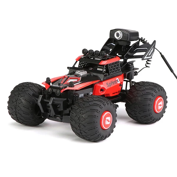 Global Drone RC Car Machine on the Radio with 0.3MP WiFi Camera Off-road Remote Control Cars for Boys Climbing RC Car - Color: Red