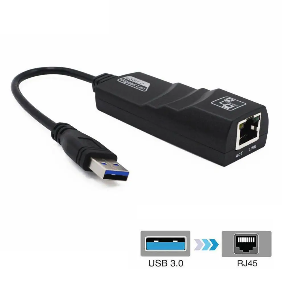

USB 3.0 to 10/100/1000Mbps Gigabit RJ45 Ethernet LAN Network Adapter for PC Mac