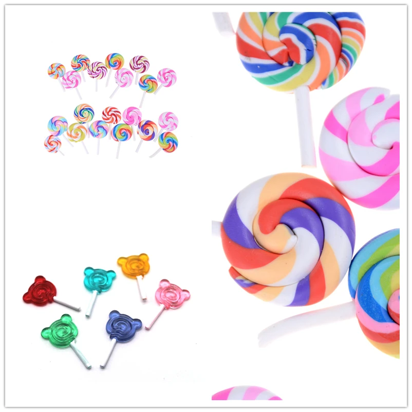 

5Pcs Kitchen Toys Lollipop Simulation candy For Dollhouse Miniature Toy Doll Mini Food Kitchen Gift Doll Accessories