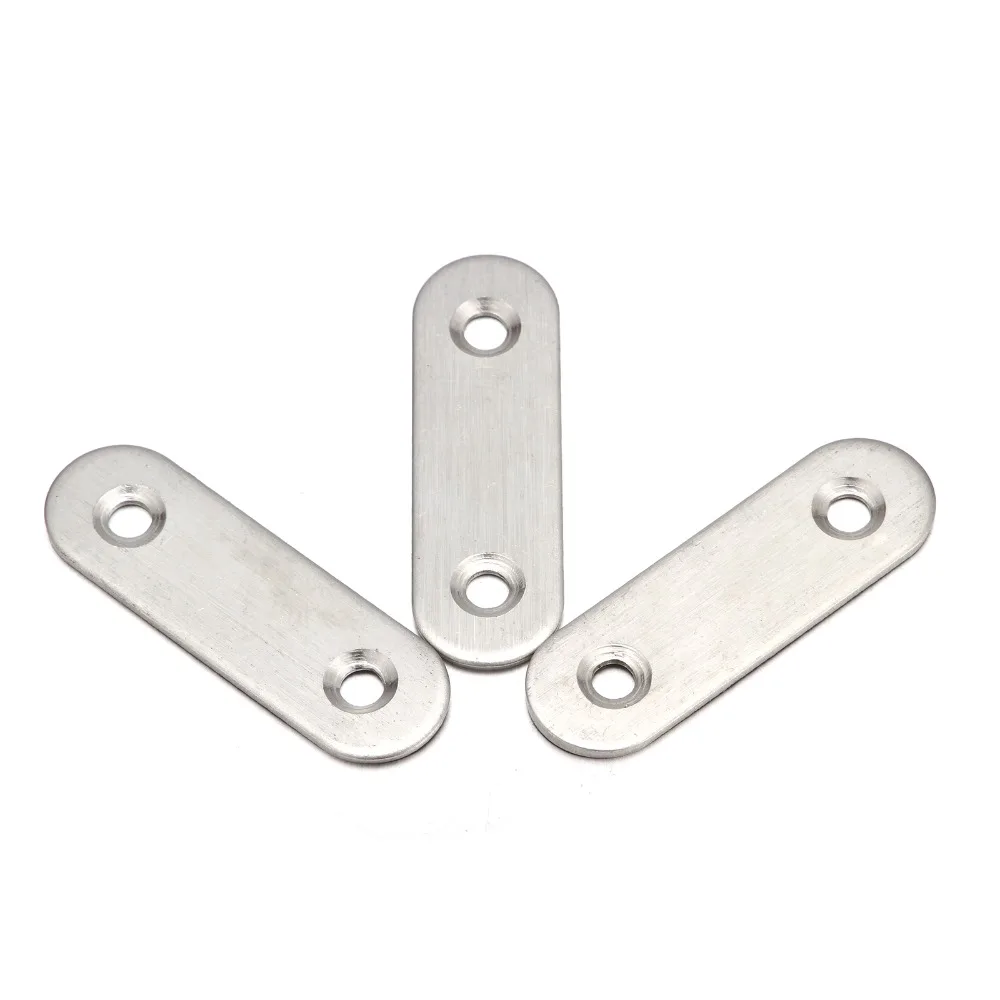 10pcs Stainless Steel Corner Brackets Flat Straight Brace Brackets