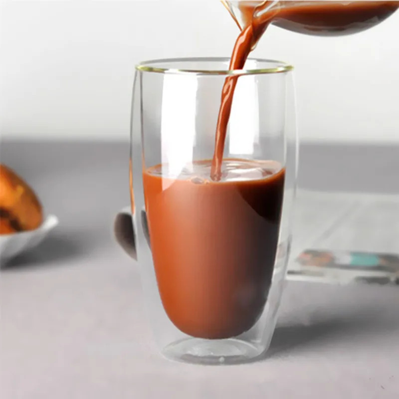 

1 Pcs Heat-resistant Double Wall Glass Cup Beer Coffee Cup Set Handmade Creative Beer Mug Tea Glass Whiskey Glass Cups Drinkware