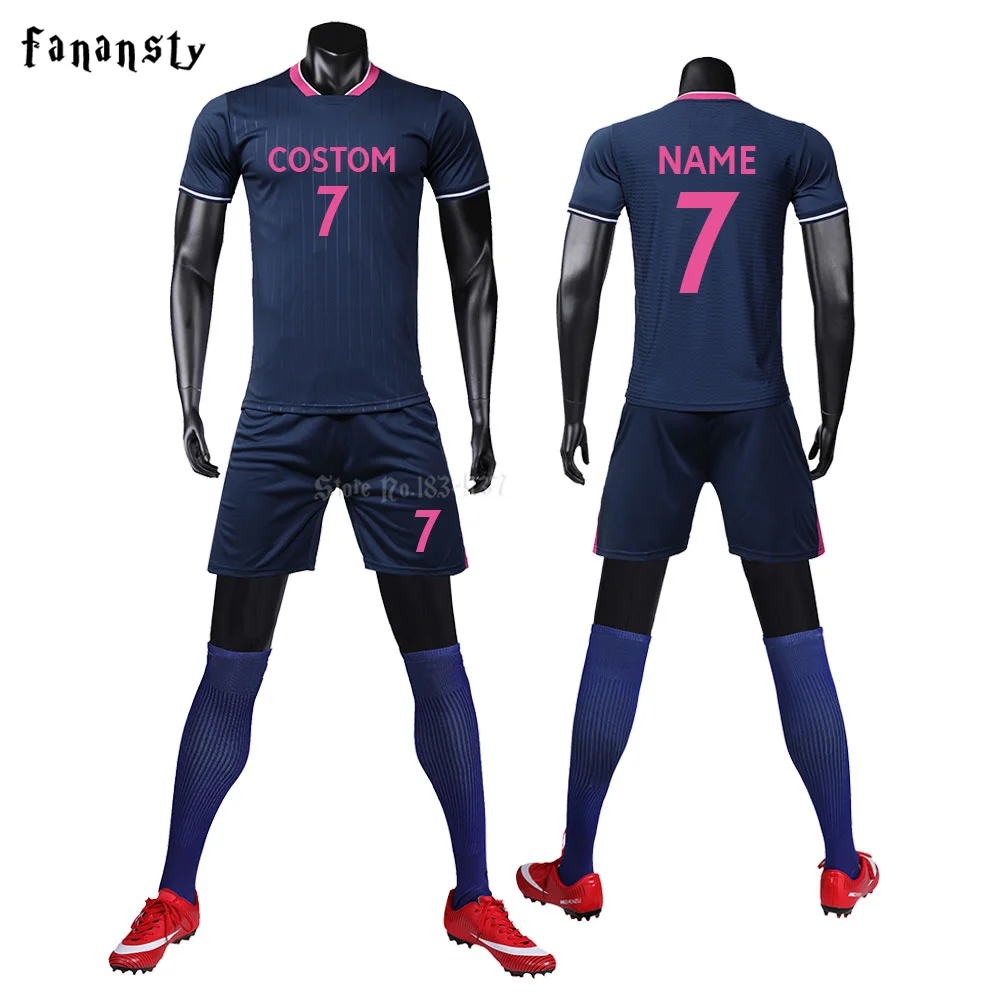 

Soccer Jerseys Men Sport Kit High quality Football Uniform Custom Soccer Training Suit Breathable Sportswear 2019 New