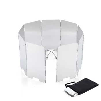

Aluminum 9 Plates Foldable Stove Windshield Outdoor Cooking Cooker Camping BBQ Stove Windscreen Equipment with Bag High Quality