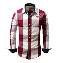 ZOGAA весна осень Мужская модная брендовая окрашенная клетчатая хлопковая рубашка мужская с длинным рукавом Повседневная хлопковая Толстая Повседневная рубашка горячая распродажа