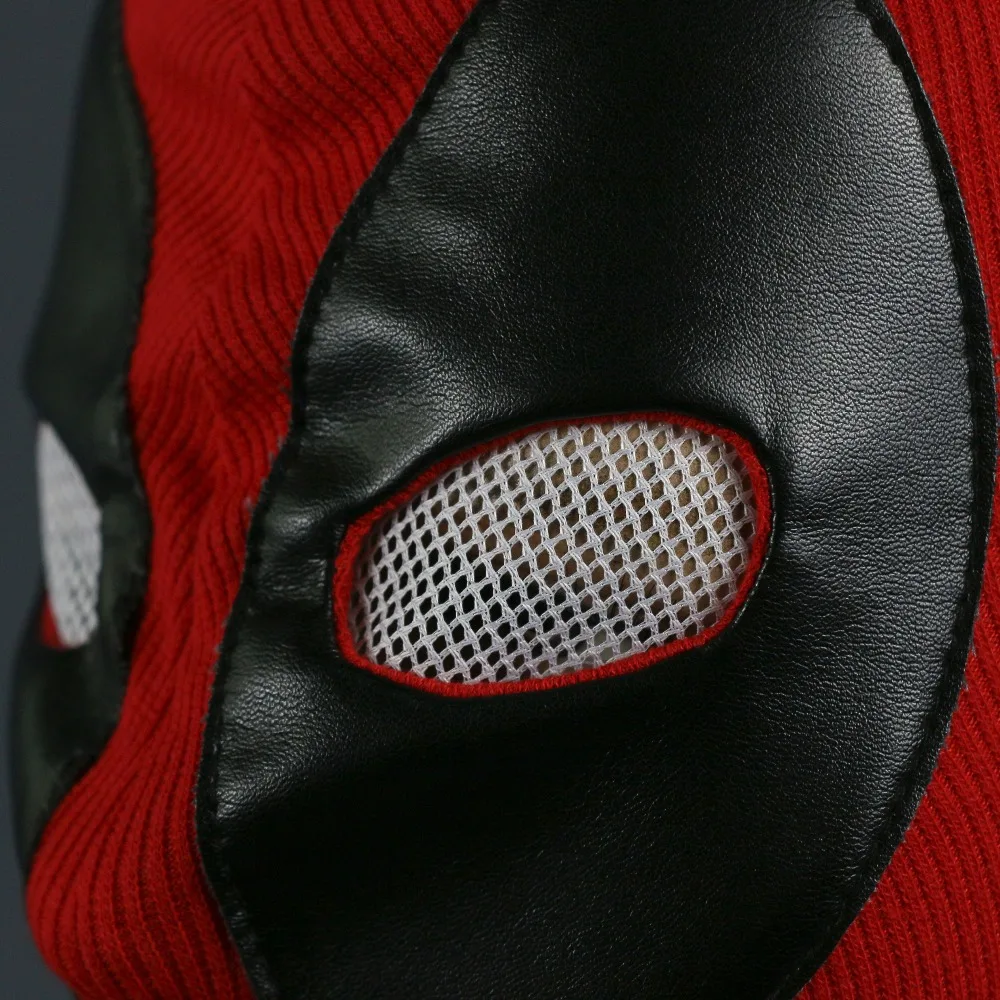 New Marvel Superhero Deadpool Mask Breathable Fabric Faux Leather Full Face Mask Halloween Cosplay Prop (12)