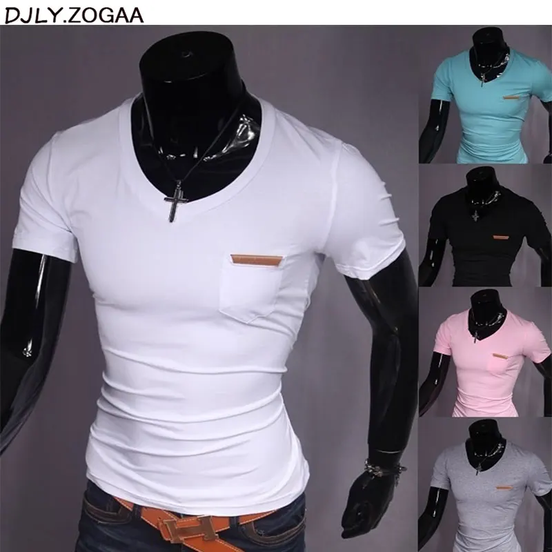 

Zogaa Men V Neck T Shirts Plus Size Cotton Tops Tee Casual Male Short Sleeve T-shirt Summer Fashion Trends Fitness Tshirt