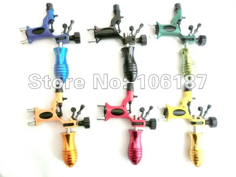 

6 COLOR Assorted Dragonfly Rotary Tattoo Machine Gun Shader Liner With Same Color Tattoo Grip