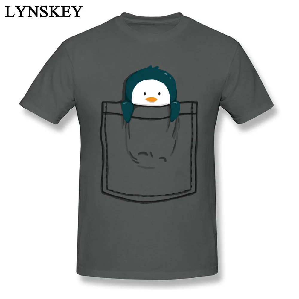 Faddish Male T-shirts O Neck Summer/Fall Short Sleeve Cotton Fabric Tops Tees Pocket Penguin Simple Style Sweatshirts Pocket Penguin carbon