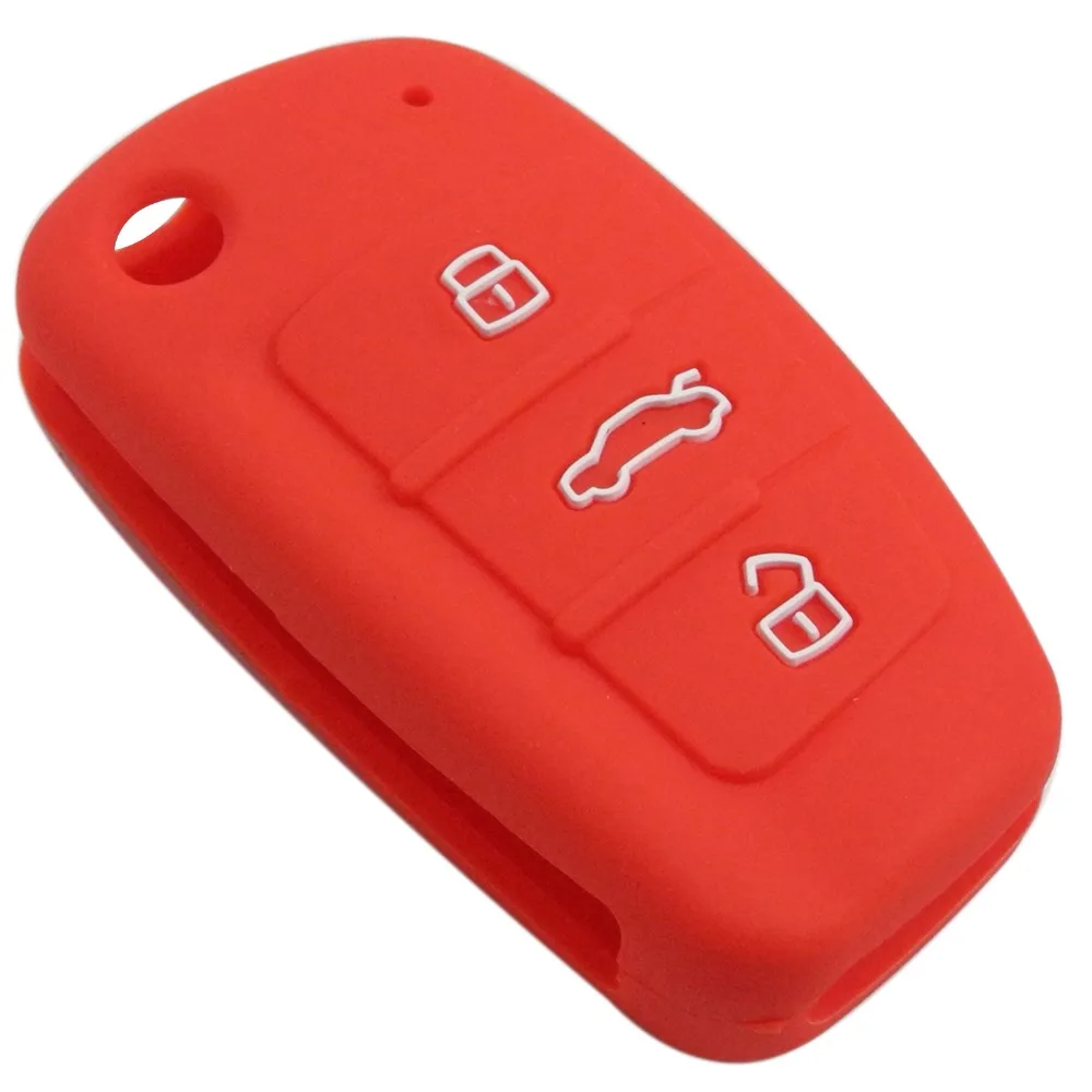 Jingyuqin пульт дистанционного управления 3 кнопки Силиконовый складной флид ключ чехол для Audi A2 A3 A4 A6 A6L A8 S5 Q7 TT держатель