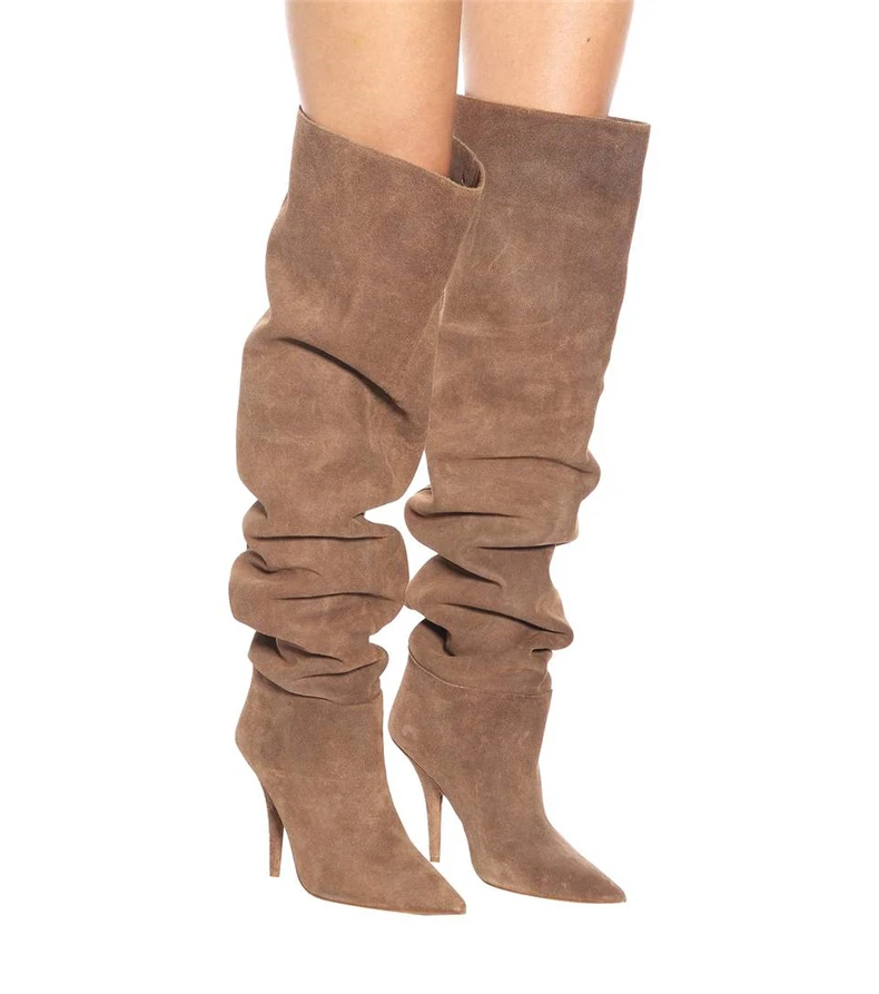 

2018 Autumn Newest Fashion Boots High Quality Suede Thin Heels Woman Shoes Over the Knee High Heel Riding Boots