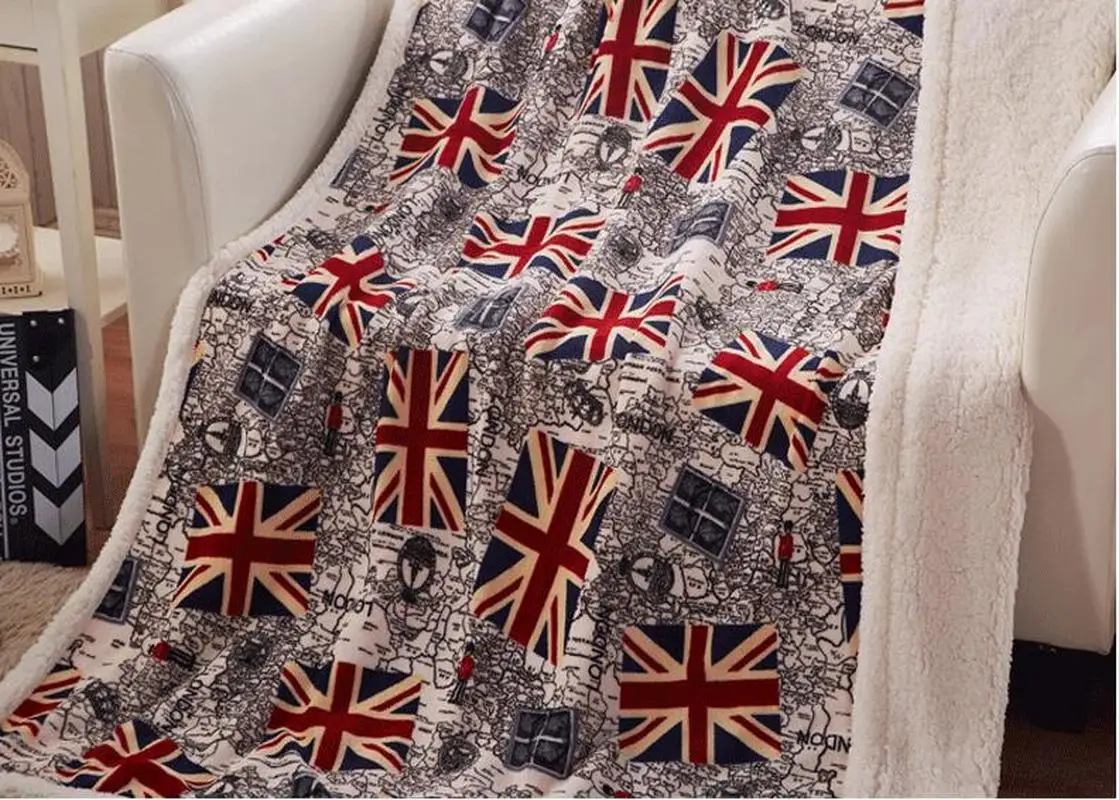 Blanket Coral Fleece England Flag Blanket Throws on Sofa/Bed/Plane