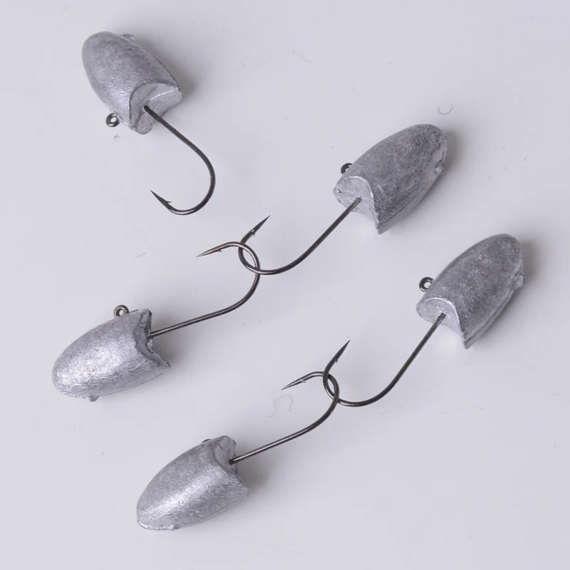 BaMMax Fishing hook 5pcs/lot 2g  2.8g Lead Head Jigging Hook Jig Head hooks For Soft Lure carp Fishing Tackle accessories