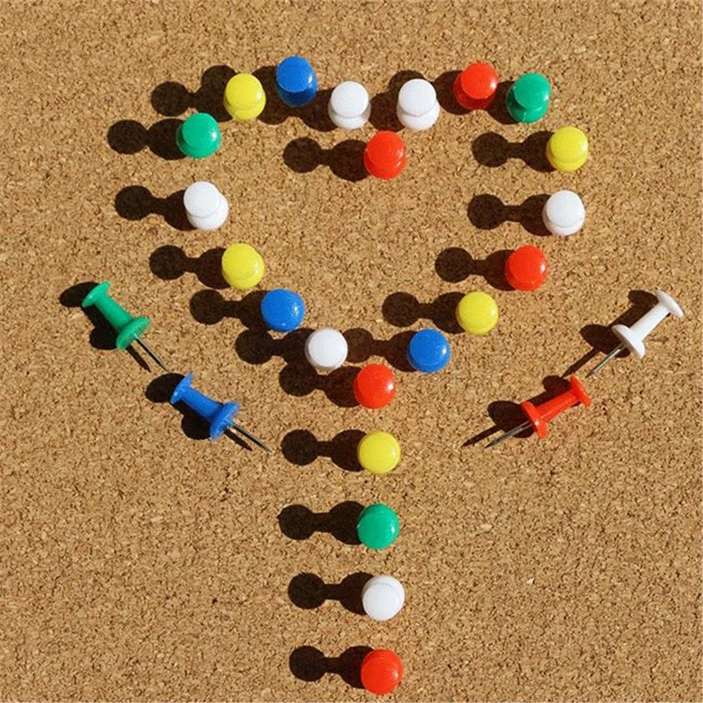 500pcs/lot Colorful Push Pins Plastic Thumb Tack Office Suppliesin Pin