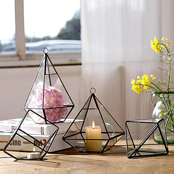 

Geometric glass greenhouse decoration modern minimalist Home Furnishing soft decoration ornaments crafts room